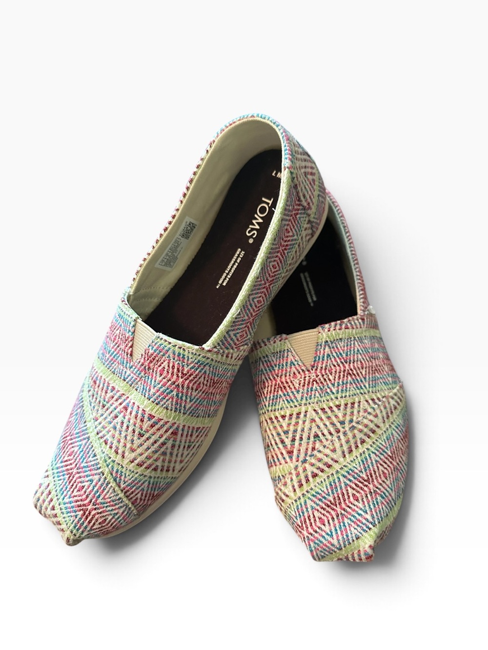 Toms Alpargata Natural Diamond Global Woven Shoes Women Sz 7